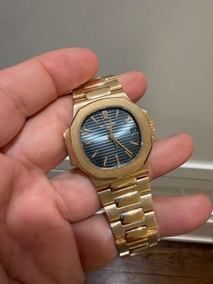 Patek Philippe Nautilus 3800/1 18K YG 1983 Complete Blue Dial Auto Men's 37mm