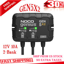 NOCO GEN5X2 10A 2-Bank 12V Waterproof Onboard Marine Boat Battery Charger 5A