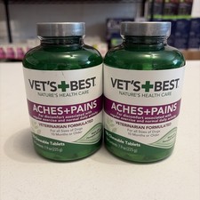 2 Vet's Best Aches  Pains Relief All Size Dogs 150 Chewable Tablets Exp 1/30