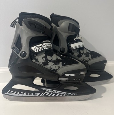 Bladerunner Micro Hockey Ice Skates Black Grey Youth Adjustable Size 2-5