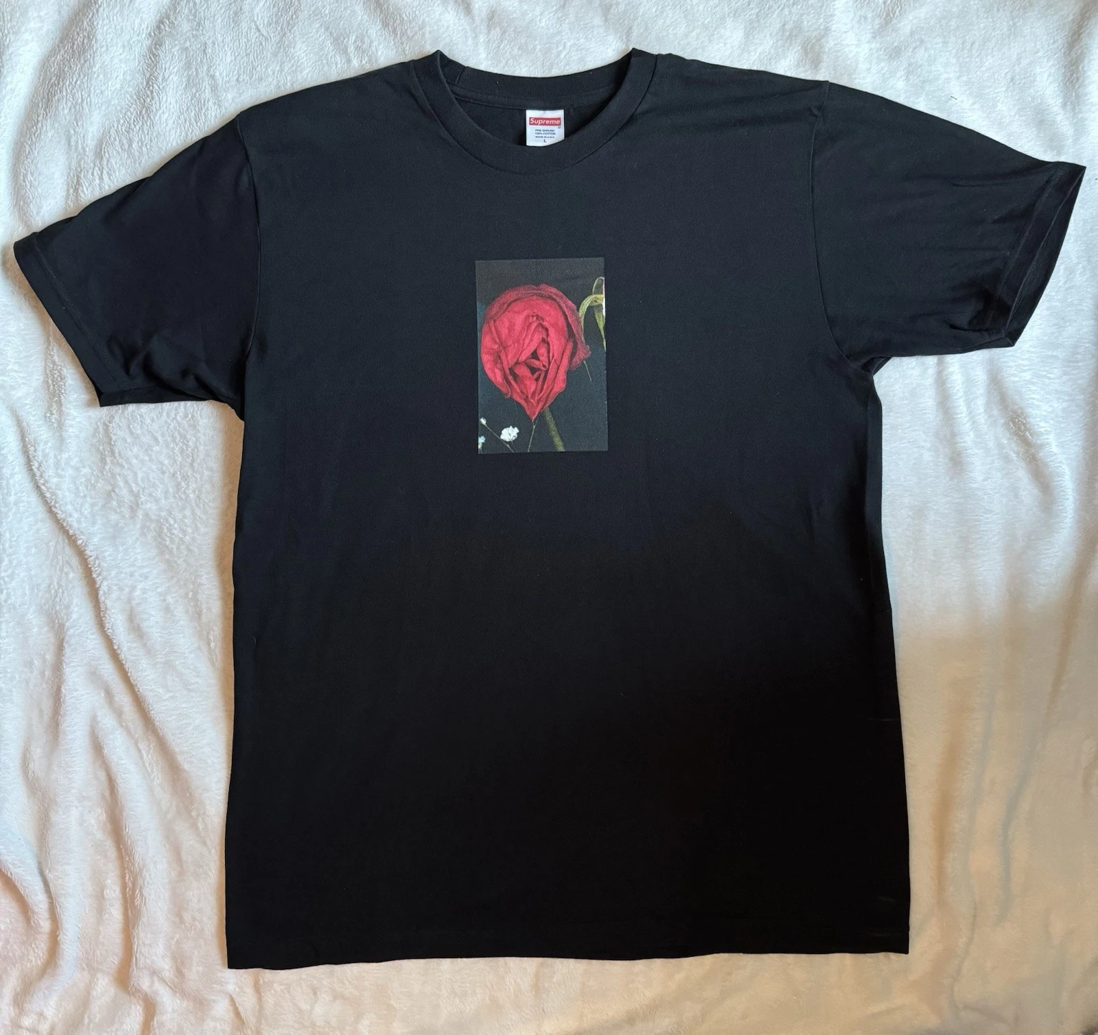 Tee shirt noir Supreme Araki Rose GRAND neuf 100% authentique FW16