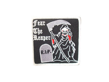 FEAR THE REAPER RIP REST IN PEACE 3 inch iron on patch