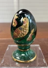 FENTON LIMITED EDITION 1102/1500 Partridge EGG DEEP EMERALD ARTIST   SIGNED