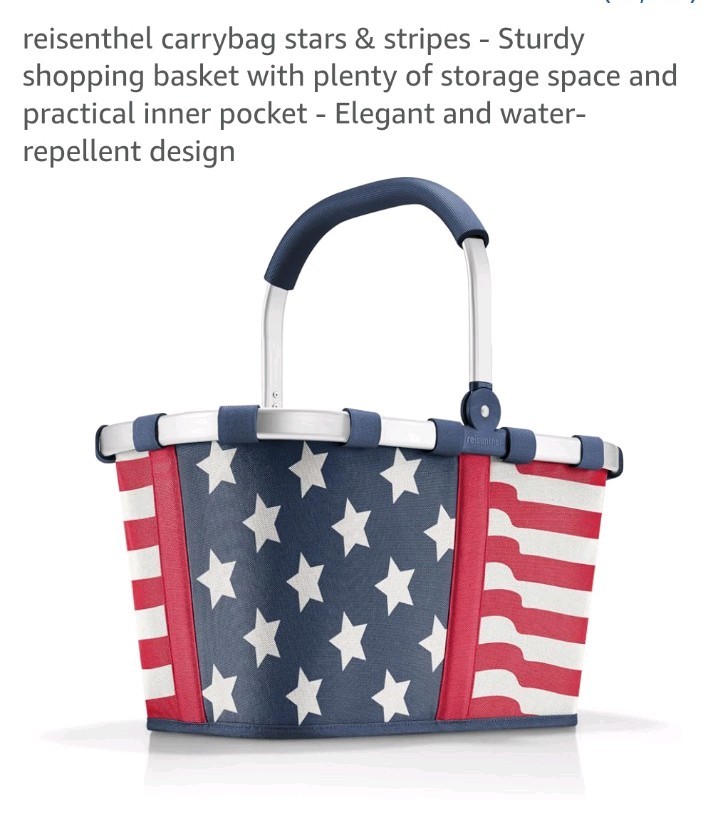 Reisenthel Shopping and Travel Aluminum Picnic Tote Bag American Flag USA NWT