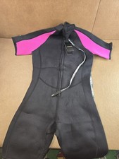 LEMORECN WETSUIT Women's Size 12 Black and Pink Neoprene Shorty Jumpsuit