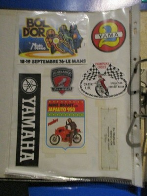 7 MOTORCYCLE STICKERS BOWL GOLD 76.JAPAUTO 950 MIKE BRANT.YAMAHA.NO TAKEOFF