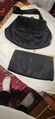 Vintage 1950/1960 Black Satin Evening Bags x 2 - bobbie jerome & After Five