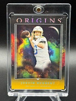 Panini 2023 Origins Justin Herbert Los Angeles Chargers Gold Parallel #64 18/25
