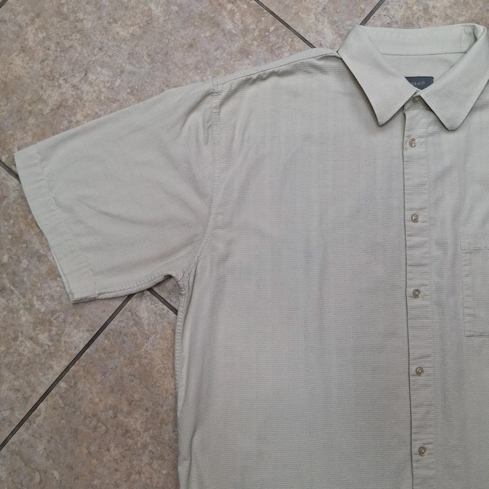 Bruno Shirt Mens 2XLT 2xl Tall Button Up Short Sleeve XXL Ivory White Casual - Image 2 of 4