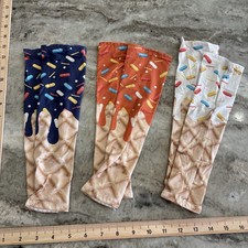 3-PACK Baseball Softball Arm Sleeves Drippy Ice Cream Sprinkle 12" NavyOrangeWhi