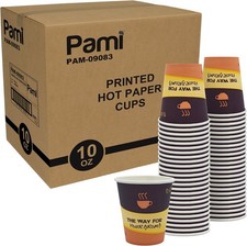 PAMI Disposable 10oz Coffee Cups 1000ct Paper Hot To-Go Cups for Coffee Tea Bulk