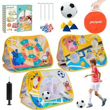 Giant 3-in-1 Bean Bag Toss Game for Kids, Toddler Toys Soccer Goal Board, Dar...