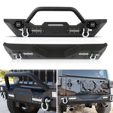 Front Rear Bumper Fit For Jeep Wrangler Jl 2018-2025 Wlights Rings Shackles Front Rear Bumper Fit For Jeep Wrangler Jl 2018-2025 Wlights Rings Shackles