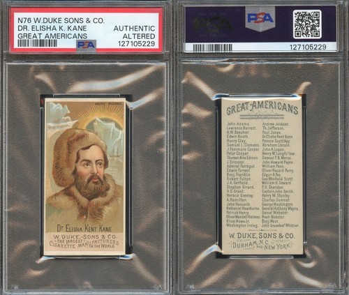 1888 N76 Duke #29 Dr. Elisha K. Kane — PSA (grade unconfirmed)