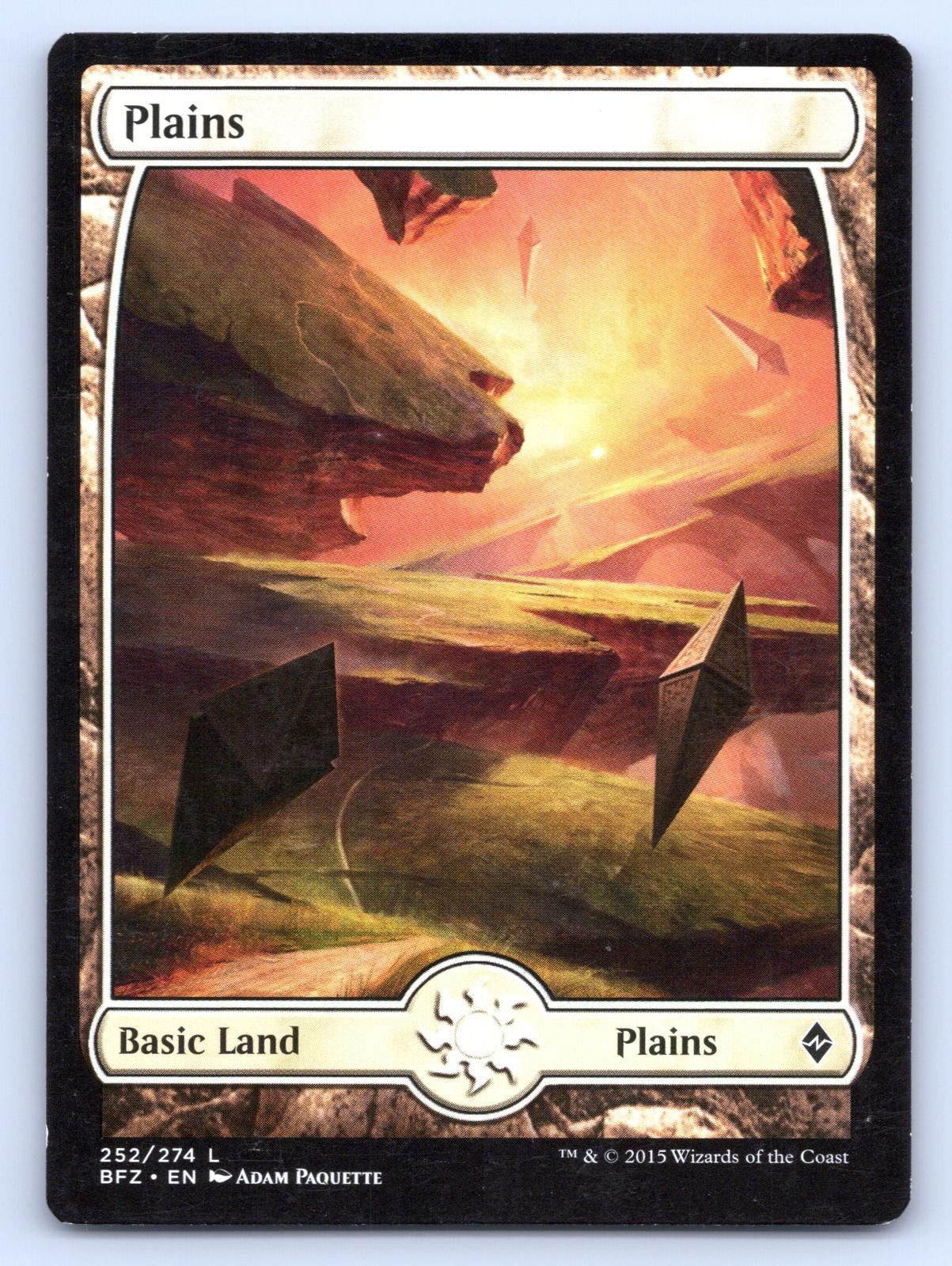Plains (252) - Full Art 252 Land Battle for Zendikar Magic: The Gathering LP