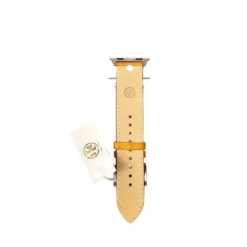 Tory Burch Apple Watch Band Leather Strap 38/40/41mm Gold Logo New - Photo 2 sur 3