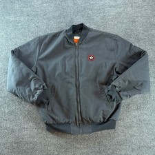 Vintage Cintas Mens Gray Workwear Bomber Jacket Quilted L-RG Texaco USA Made Uni