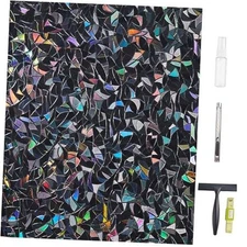  Window Privacy Film Totalout Decorative Window Film, 17.5 x 157.4 Inch Black