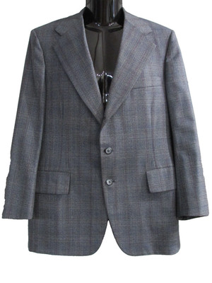 Hart Schaffner Marx Vintage Blazer Men's 44R Gray Red  Pure Virgin Wool Nice
