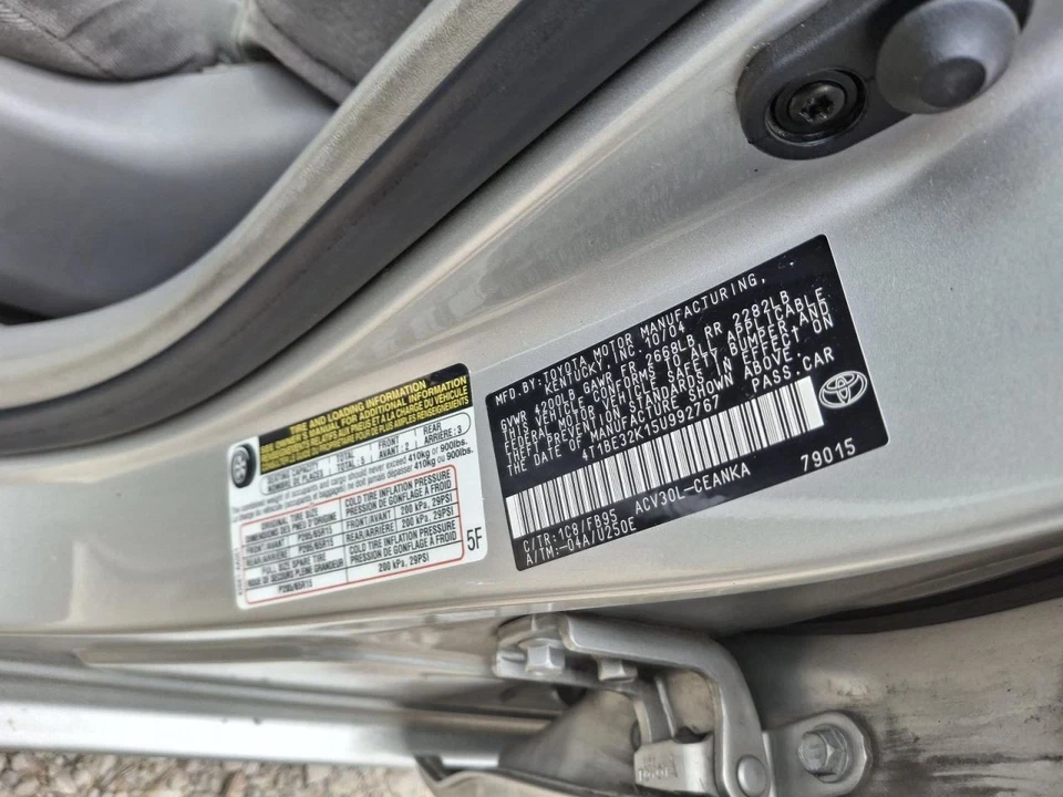 Espejo retrovisor Toyota Camry 2005 fabricante de equipos originales usado gris atenuación manual 123 k millas Foto 4 de 4