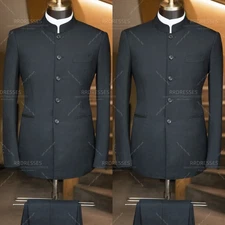 Hosting Men's Black Suit Formal Business Prom Evening Jacket Party 2Pcs Pants