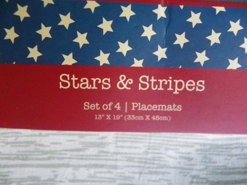 Stars & Stripes 4 Placemats Cotton 13X19 Patriotic Gnomes Americana 4th Of July - Bild 2 von 5