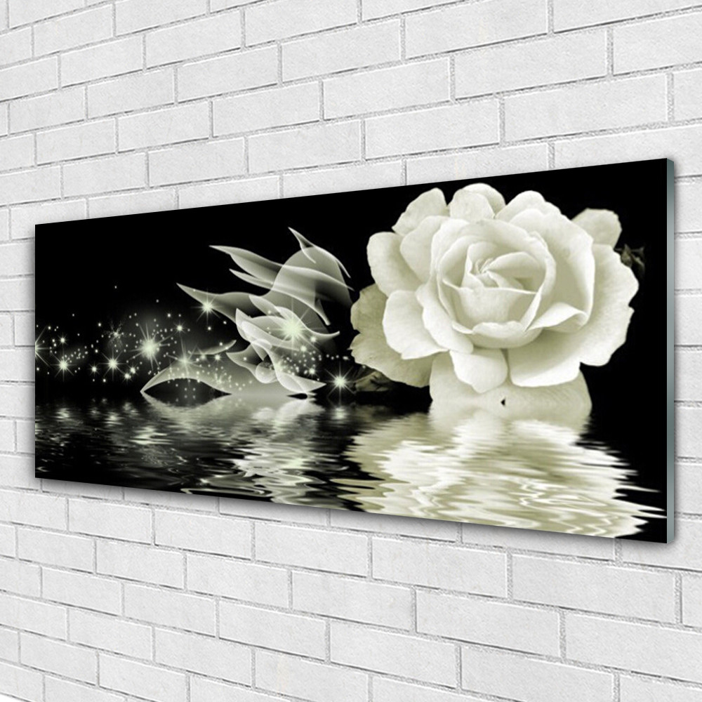 Tableau mural sur Plexiglas 125x50 Floral Rose pour illuminer un mur sombre