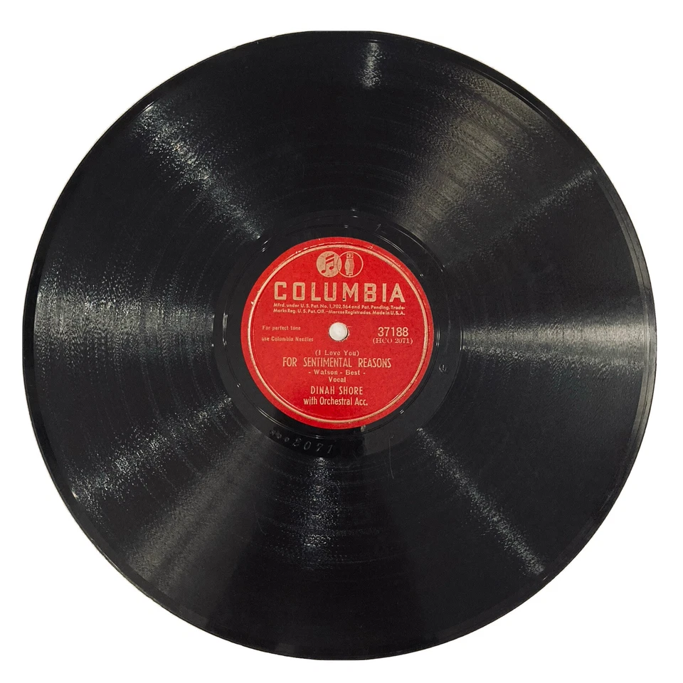 10" 78 RPM, Dinah Shore – You'll Always Be The One I Love / For Sentimental Reas - Image 4 of 4