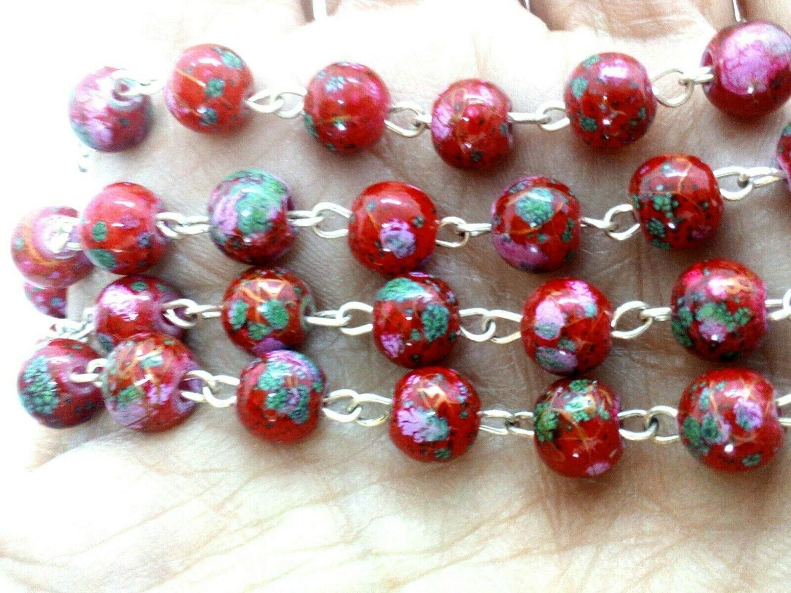 Murano Style Italian Glass Rosary Beads, Made in Italy