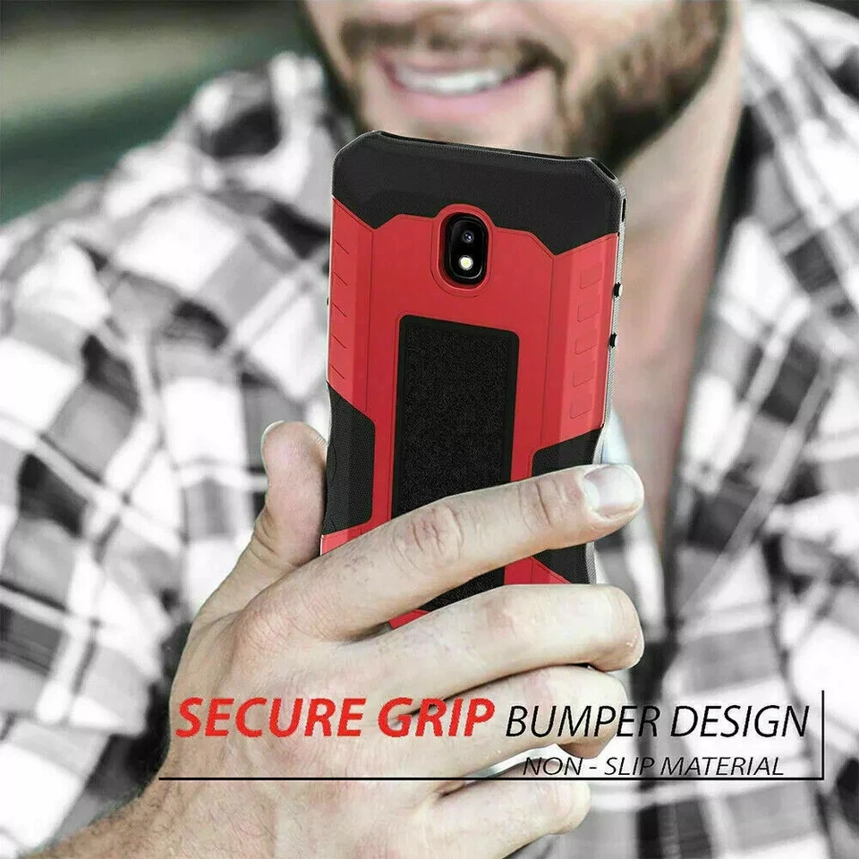 Funda rígida para teléfono Samsung Galaxy J7 Star/Crown/V 2018 con costillas antigolpes Foto 3 de 4