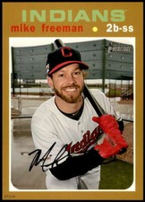 Mike Freeman 2020 Topps Heritage 5x7 Gold #235 2/10 Indians