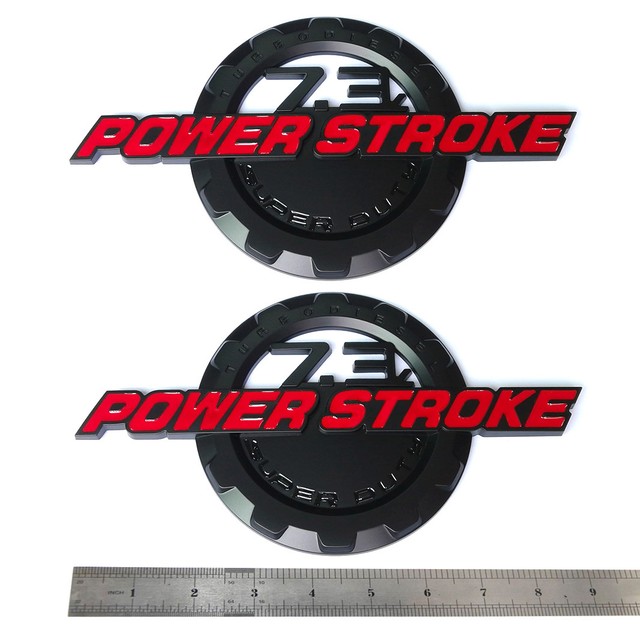 2x OEM Black 7.3l Powerstroke Emblem Power Stroke Badge Z for Ford F250