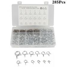 Double Wire Fuel Line Clips Motorcycle Spring Tube Clamp Kit 5-18mm 285Pcs/Box