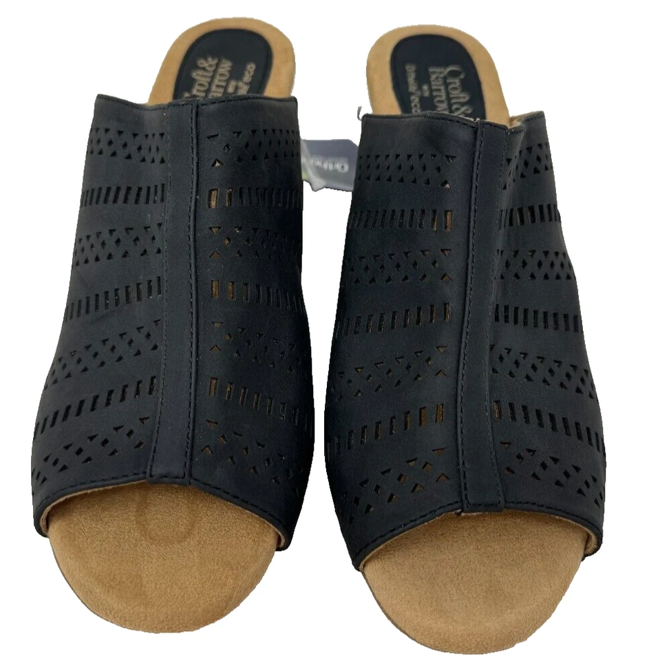 Sandalias de vestir Croft & Barrow para mujer bergamota sin cordones de cuña negras talla: 9,5 82B Foto 2 de 4