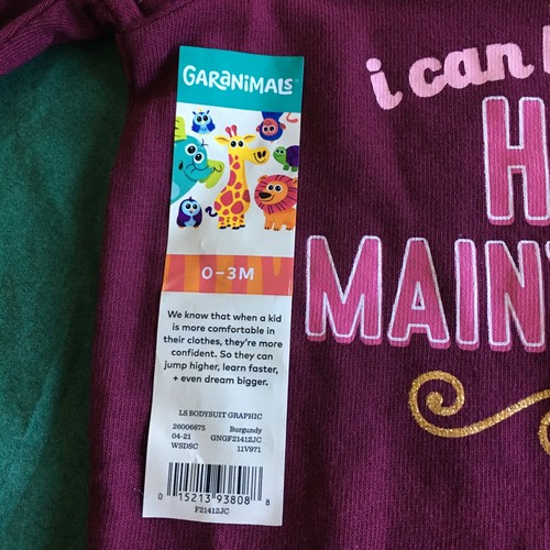NWT Garanimals One Piece LS “I Can Be A Little High Maintenance” 0-3 Months - Picture 3 of 6