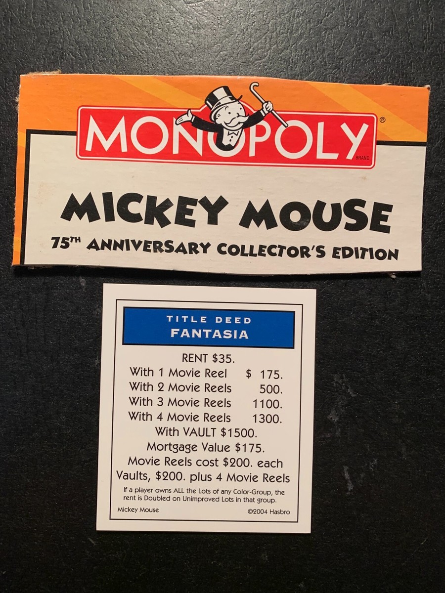 Disney MONOPOLY ディズニー75周年記念版 MONOPOLY Mickey Mouse 75th Anniversary Collector's Edition