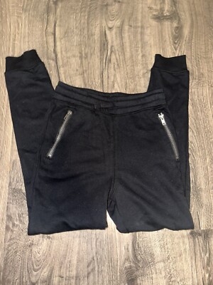H&M Kids Unisex Size 10 Slim Fit Joggers Zip Pockets Sweatpants Black