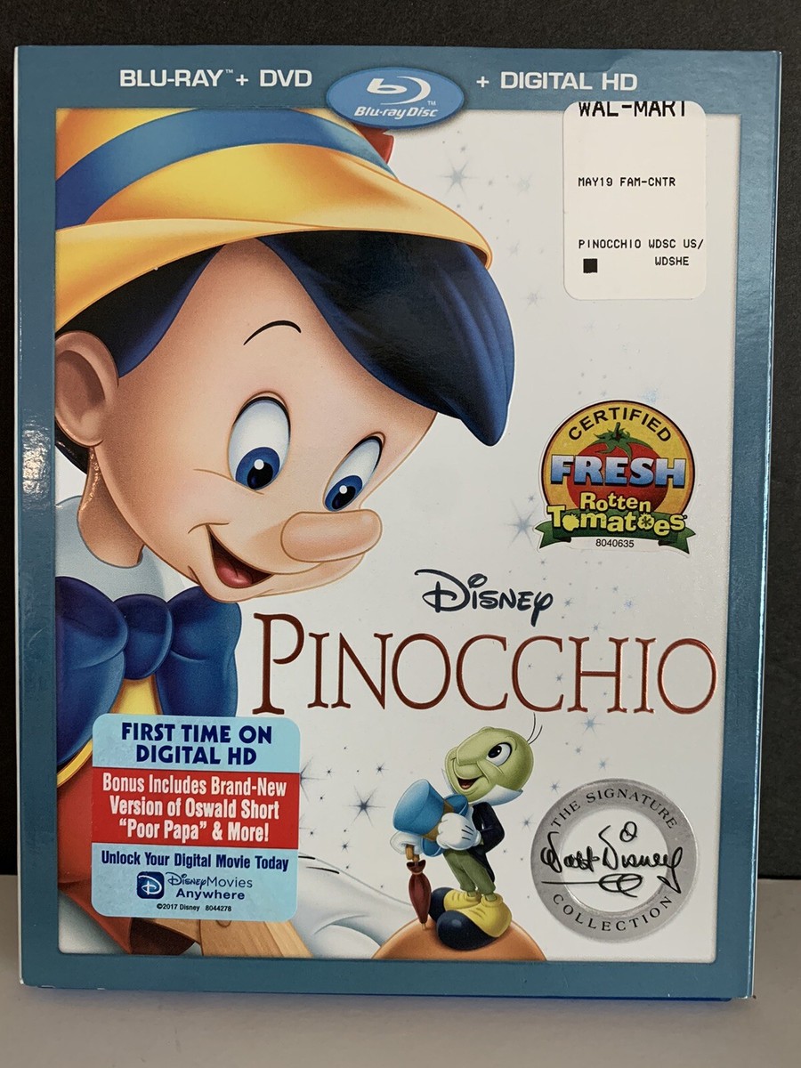 Disney Pinocchio Blu-ray, DVD 1940 G