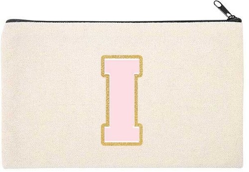 Personalized Initial Pink Mascot Canvas Bag for Make up Pouch Bridal Gift - Picture 14 of 31