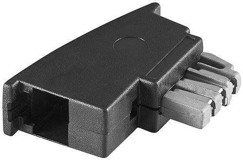 Goobay TAE adapter TAE-N-male to RJ11/RJ14 male (6P4C) black (50308)