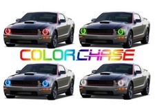 Color Chasing Led Headlight Flow Halo Kit For Ford Mustang 05-09 Color Chasing Led Headlight Flow Halo Kit For Ford Mustang 05-09