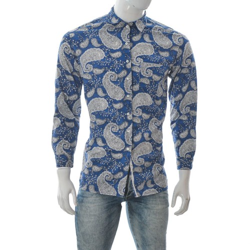 Marc O'Polo Men Lovely Delightful Paisley Print Hawaiian Shirt Long Sleeve Sz-38 - Picture 2 of 8