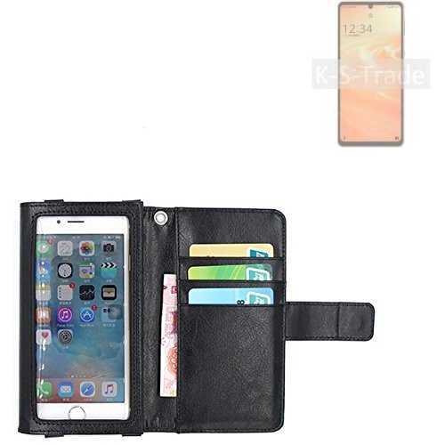 Étui Rabat Portefeuille Pour Sharp Aquos D10 - Cuir Artificiel Noir - 3 Fentes Cartes - Neuf
