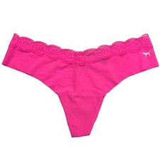 NWT VICTORIA'S SECRET PINK Thong Pantie Sz M-L-XXL Pink Logo