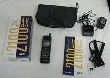 NEC DM2100 Vintage Cellular Phone Used with chargers original box case manual