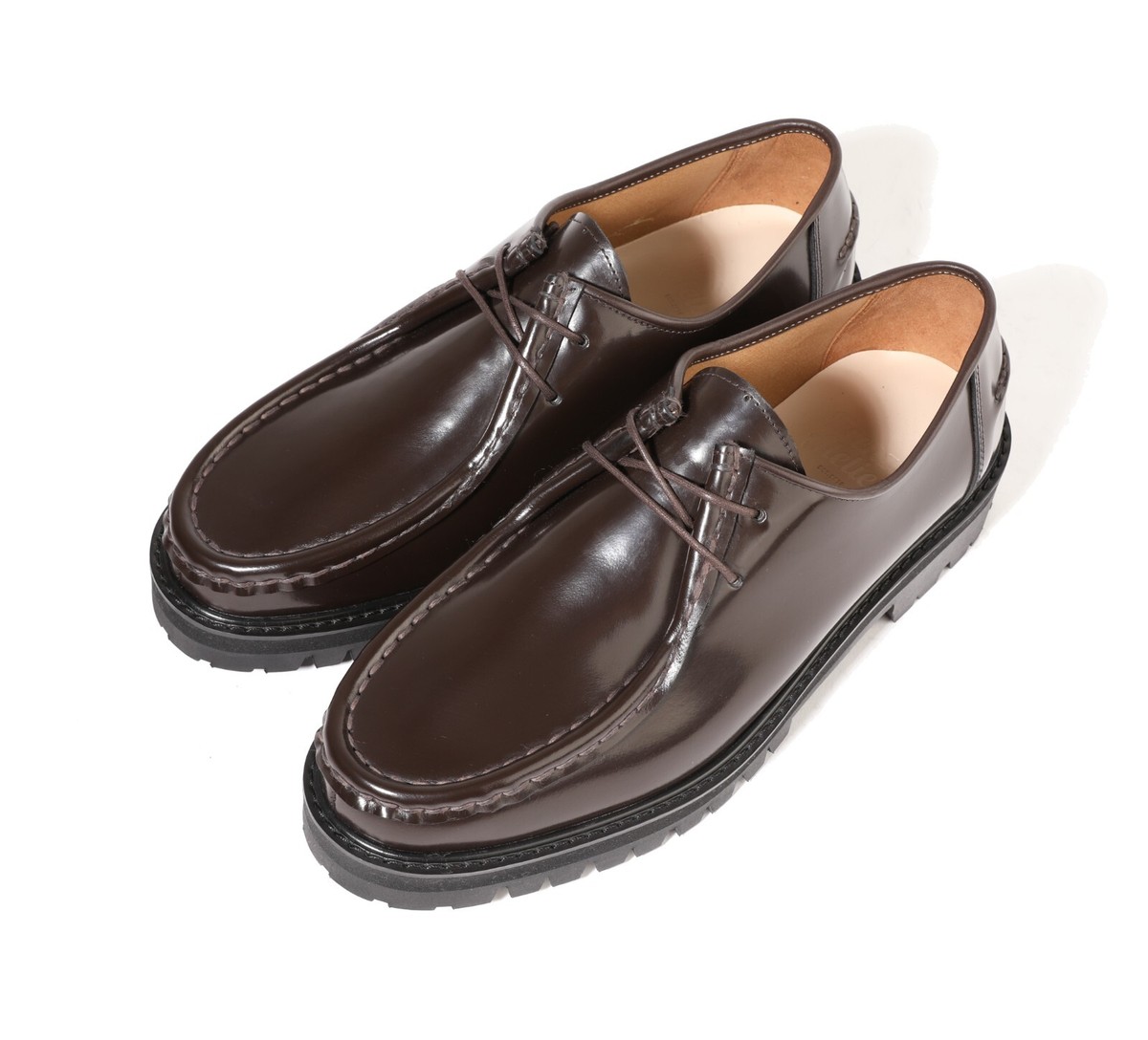 Firenze Atelier Men's Brown Leather Moc Toe Tyrolean Derby Shoes W