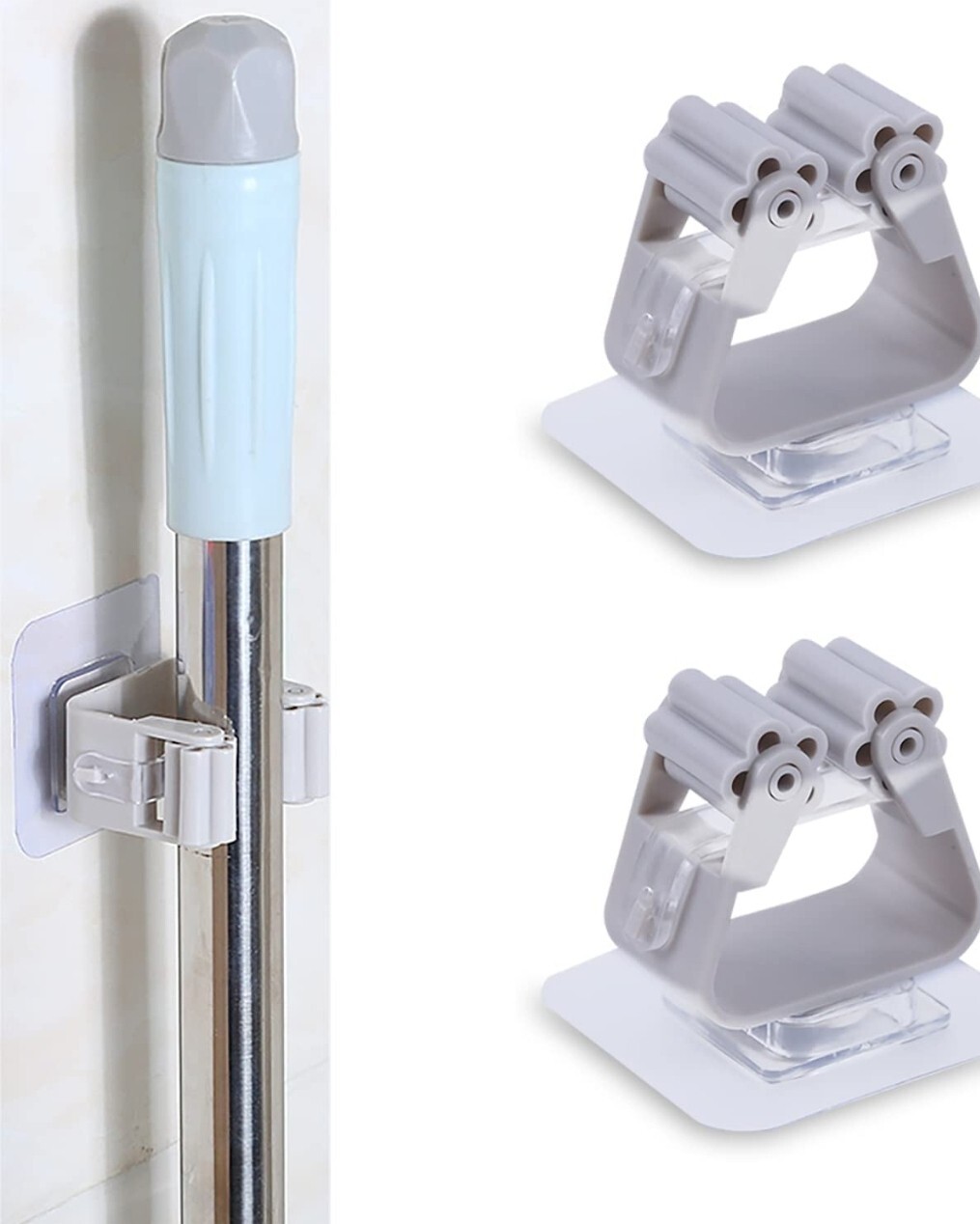 4 pz supporto scopa da parete, supporto scopa e scopa per bagno...