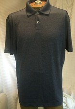 Saddlebred Polo Shirt Navy Blue Short Sleeve Style Golf Sport Collar Men's Sz M