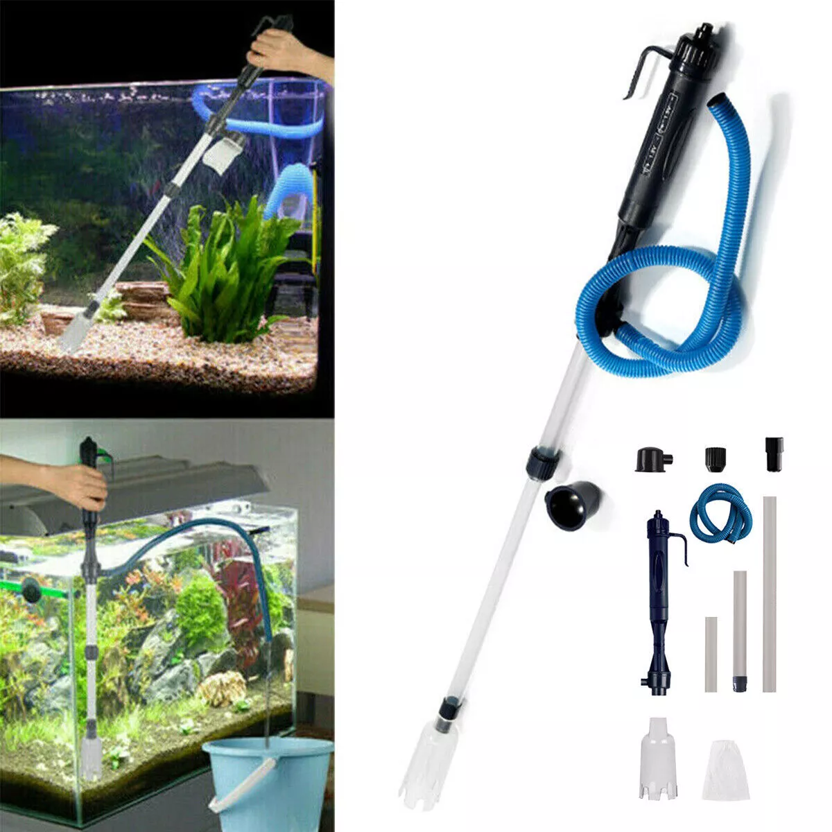 Fish Tank Gravel Cleaner Pump Siphon Water Clean Vacuum Aquarium