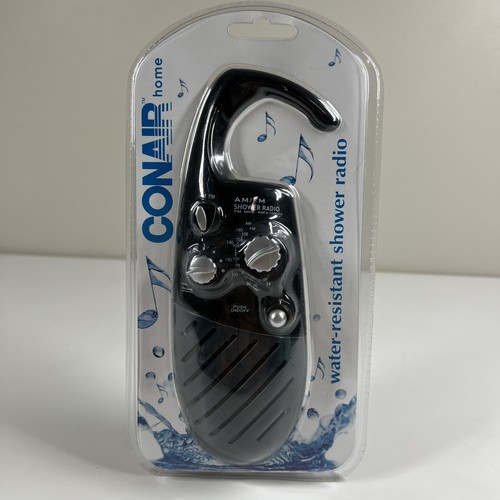Conair Pollenex Black Water Resistant Hang On Shower Radio AM/FM SR10X